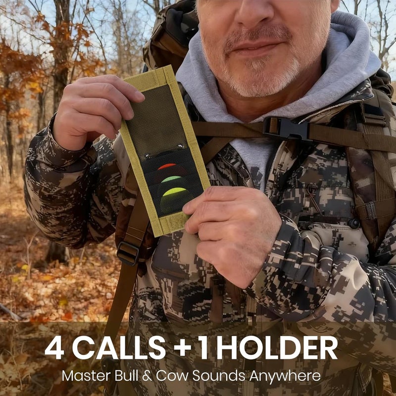 LaRandom Turkey Call Holder for Mouth Reeds, Holds 4 Diaphragm Calls, Reed Call Organizer for Turkey & Elk Hunting, Calls Pouch with Internal Divider & Neck Lanyard, Attachable to Pack or Harness - Image 2